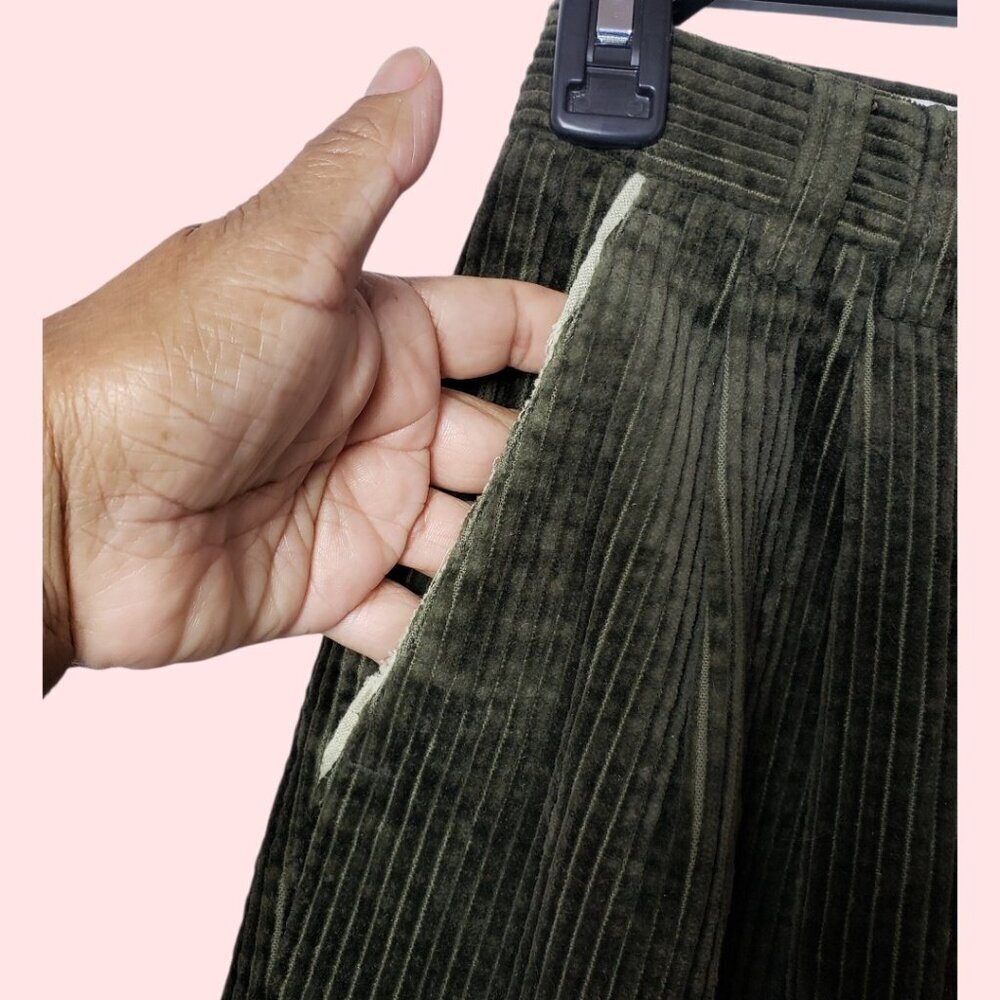 Vitto Niero Vintage Green Olive Corduroy Pants Size 29 - Picture 4 of 16